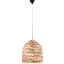 Lampadari Cucina-Selezionato da Mazzolaluce Lampadario da cucina rustica campana di rattan e giacinto legno essiccato