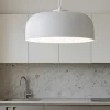 Lampadari Cucina-Selezionato da Mazzolaluce Lampadario da cucina tondo in metallo colore bianco