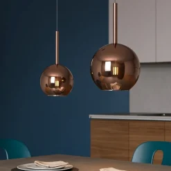 Lampadari Cucina-Top Light Lampadario da cucina sfere vetro colore rame