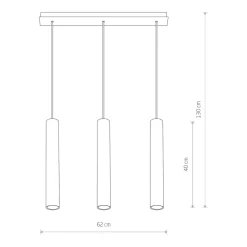 Lampadari Cucina-Selezionato da Mazzolaluce Lampadario da cucina tre luci cilindri bianco