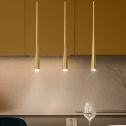 Lampadari Cucina-Gea Luce Lampadario da cucina tre luci led dafne 3000k oro
