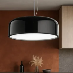 Lampadari Cucina-Perenz Illuminazione Lampadario da cucina velia nero lucido led 30w biemissione cct