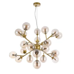 Lampadari Moderni-Maytoni Lampadario dallas moderno oro per soggiorno vetri sfere ambra trasparente