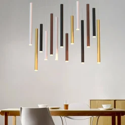 Lampadari Moderni-Selezionato da Mazzolaluce Lampadario da soggiorno moderno cilindri multicolor led 84w 3000k
