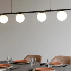 Lampadari Moderni-Selezionato da Mazzolaluce Lampadario da soggiorno nero sfere vetro led 32w 3200k moderno