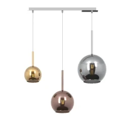 Lampadari Moderni-Top Light Lampadario da soggiorno vetri oro rame cromo