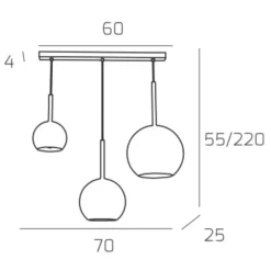Lampadari Moderni-Top Light Lampadario da soggiorno vetri oro rame cromo