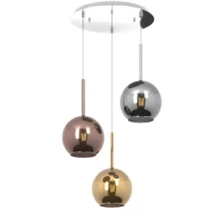 Lampadari Moderni-Top Light Lampadario da soggiorno vetri rame oro cromo