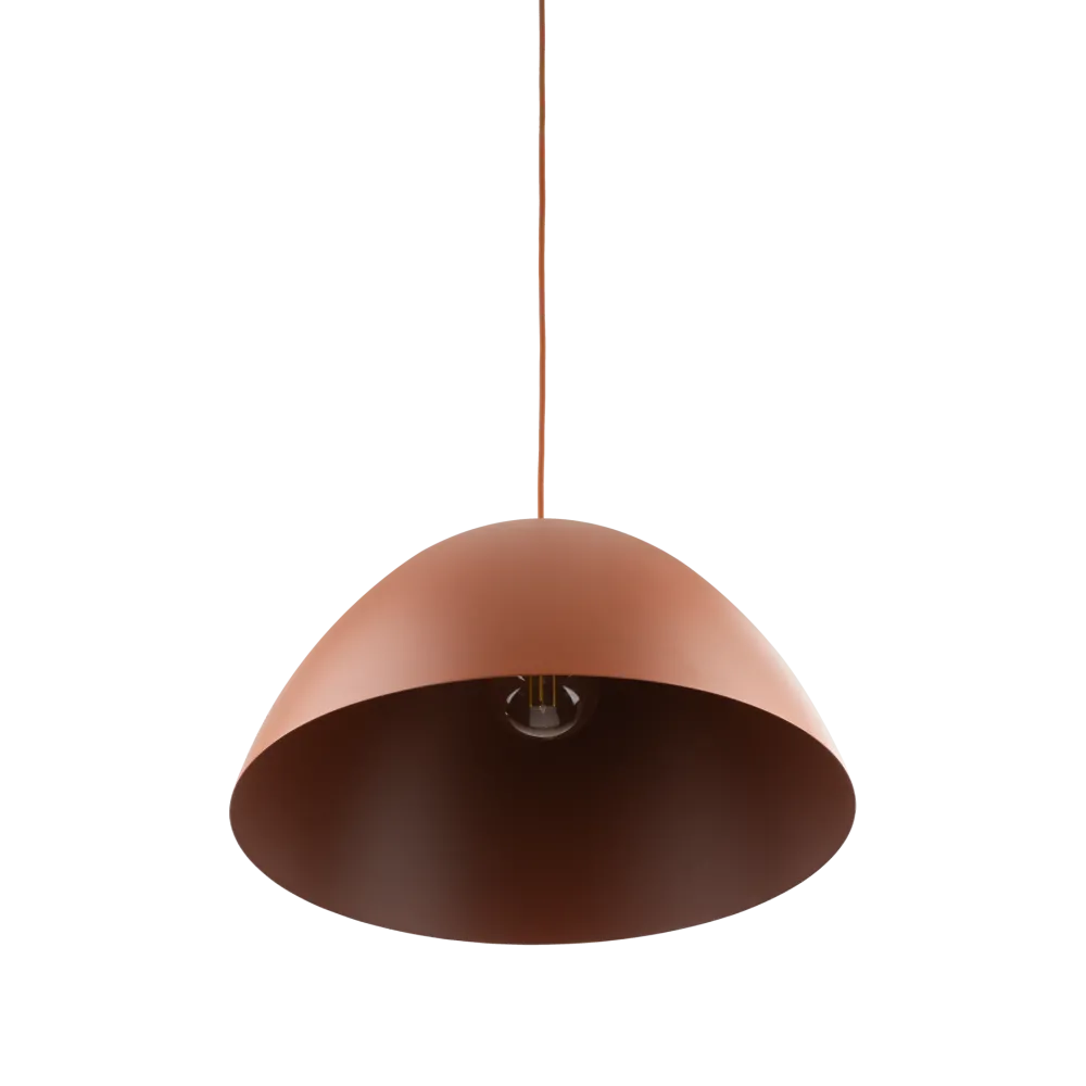 Lampadari Cucina-Selezionato da Mazzolaluce Lampadario da tavolo cupola di metallo 50cm colore mattone