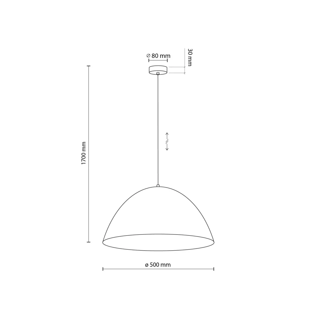Lampadari Cucina-Selezionato da Mazzolaluce Lampadario da tavolo cupola di metallo 50cm colore mattone