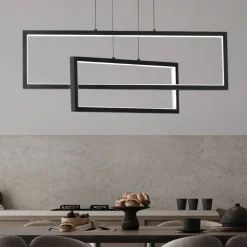 Lampadari Cucina-Selezionato da Mazzolaluce Lampadario da tavolo per cucina led 3200k rettangolare nero