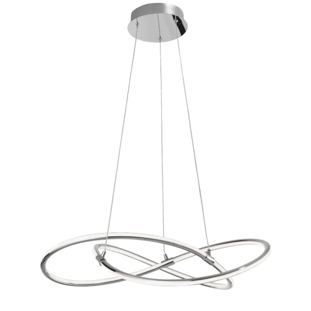 Lampadari Moderni-Selezionato da Mazzolaluce Lampadario design cromato per soggiorno moderno