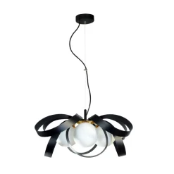 Lampadari Cucina-Selezionato da Mazzolaluce Lampadario design fiocco nero oro per cucina