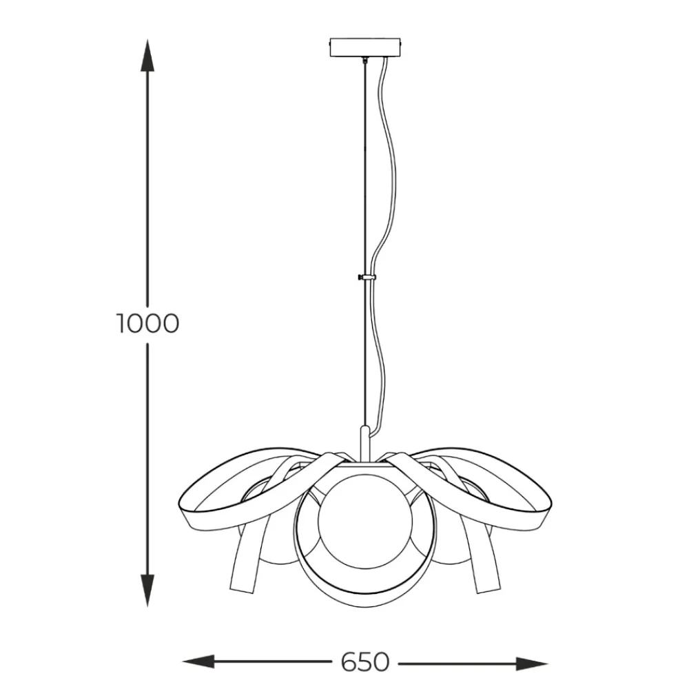 Lampadari Cucina-Selezionato da Mazzolaluce Lampadario design fiocco nero oro per cucina