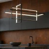 Lampadari Cucina-Selezionato da Mazzolaluce Lampadario design geometrico nero led 2700k-3500k-5000k per cucina moderna