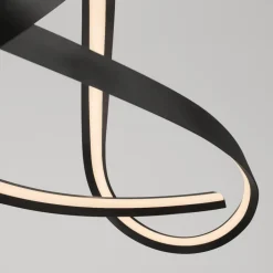 Lampadari Moderni-Selezionato da Mazzolaluce Lampadario design intreccio nero per tavolo soggiorno moderno