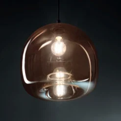 Lampadari Moderni-Fabas Luce Lampadario design in vetro soffiato fume moderno maia