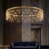 Lampadari Moderni-Selezionato da Mazzolaluce Lampadario design led oro ramato stelle cadenti