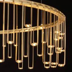 Lampadari Moderni-Selezionato da Mazzolaluce Lampadario design led oro ramato stelle cadenti