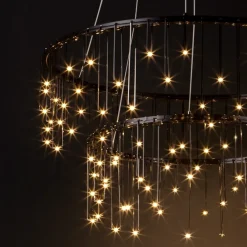 Lampadari Moderni-Selezionato da Mazzolaluce Lampadario design luci di stelle nero moderno led 3000k