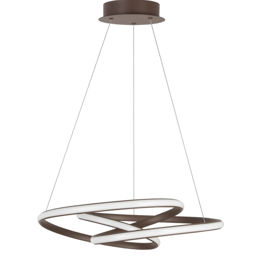 Lampadari Moderni-Selezionato da Mazzolaluce Lampadario design marrone per soggiorno moderno led dimmerabile