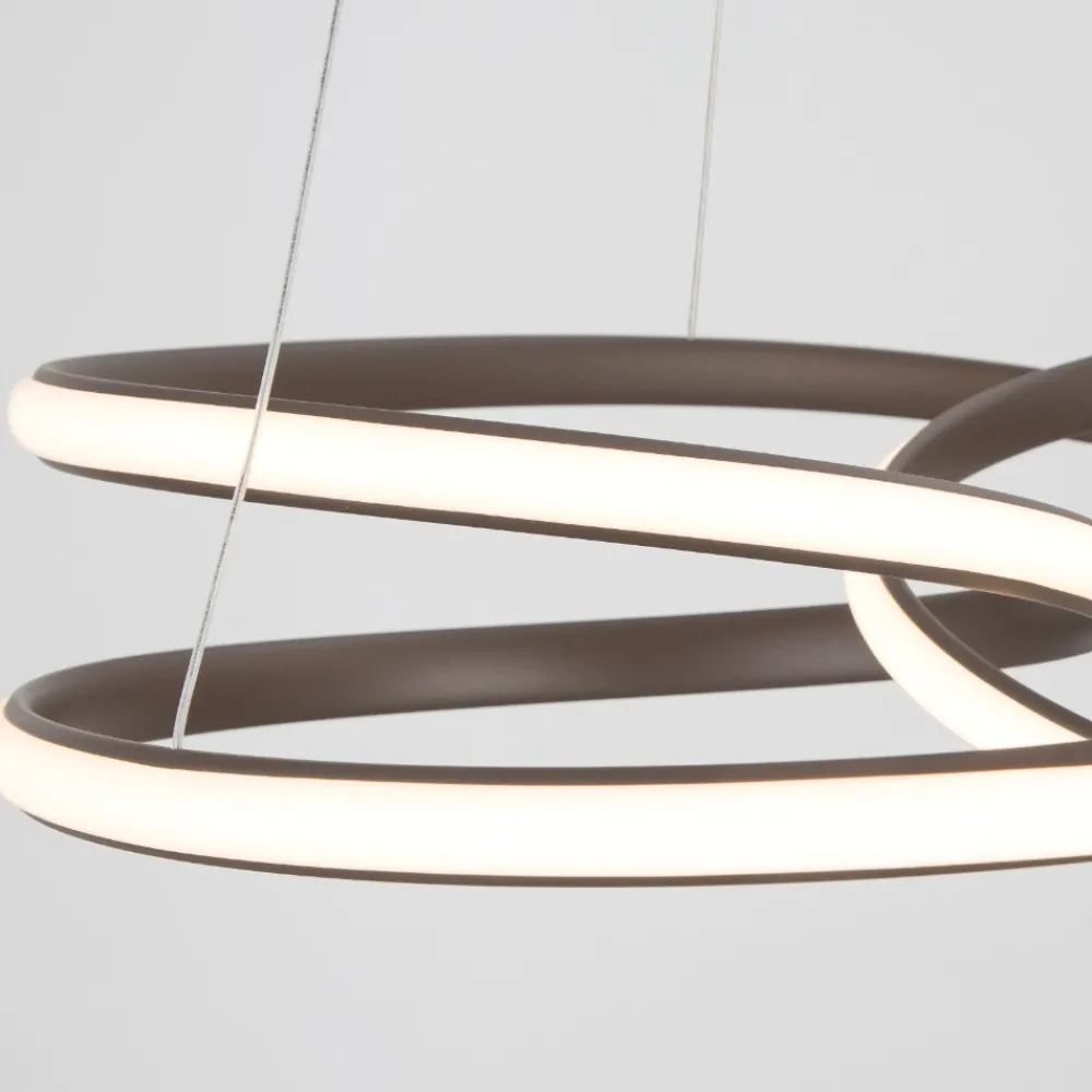 Lampadari Moderni-Selezionato da Mazzolaluce Lampadario design marrone per soggiorno moderno led dimmerabile