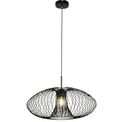 Lampadari Moderni-Fabas Luce Lampadario design minimale moderno nero fassa