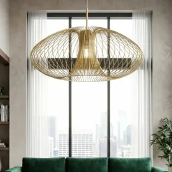 Lampadari Moderni-Fabas Luce Lampadario design minimal oro opaco fassa