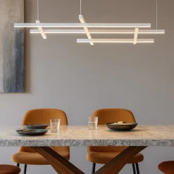 Lampadari Moderni-Selezionato da Mazzolaluce Lampadario design moderno bianco per soggiorno led 83w 3000k dimmerabile