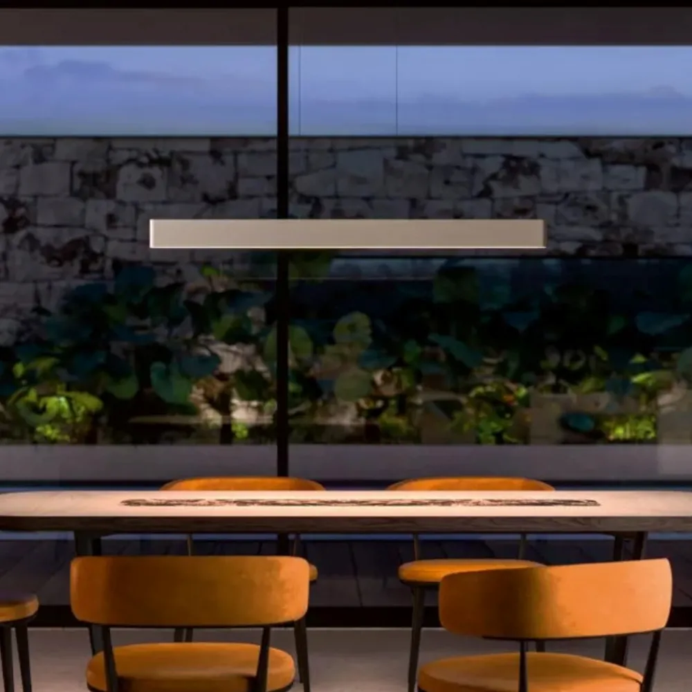Lampadari Moderni-Linea Light Lampadario design moderno bianco led 3000k satori 114cm
