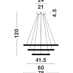 Lampadari Moderni-Selezionato da Mazzolaluce Lampadario design moderno cerchi nero led per salone