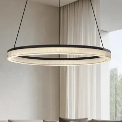 Lampadari Moderni-Selezionato da Mazzolaluce Lampadario design moderno circolare per soggiorno led 3000k dimmerabile