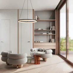 Lampadari Moderni-Selezionato da Mazzolaluce Lampadario design moderno circolare per soggiorno led 3000k dimmerabile
