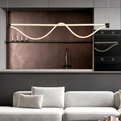 Lampadari Moderni-Selezionato da Mazzolaluce Lampadario design moderno corda led 38w 3000k per tavolo soggiorno