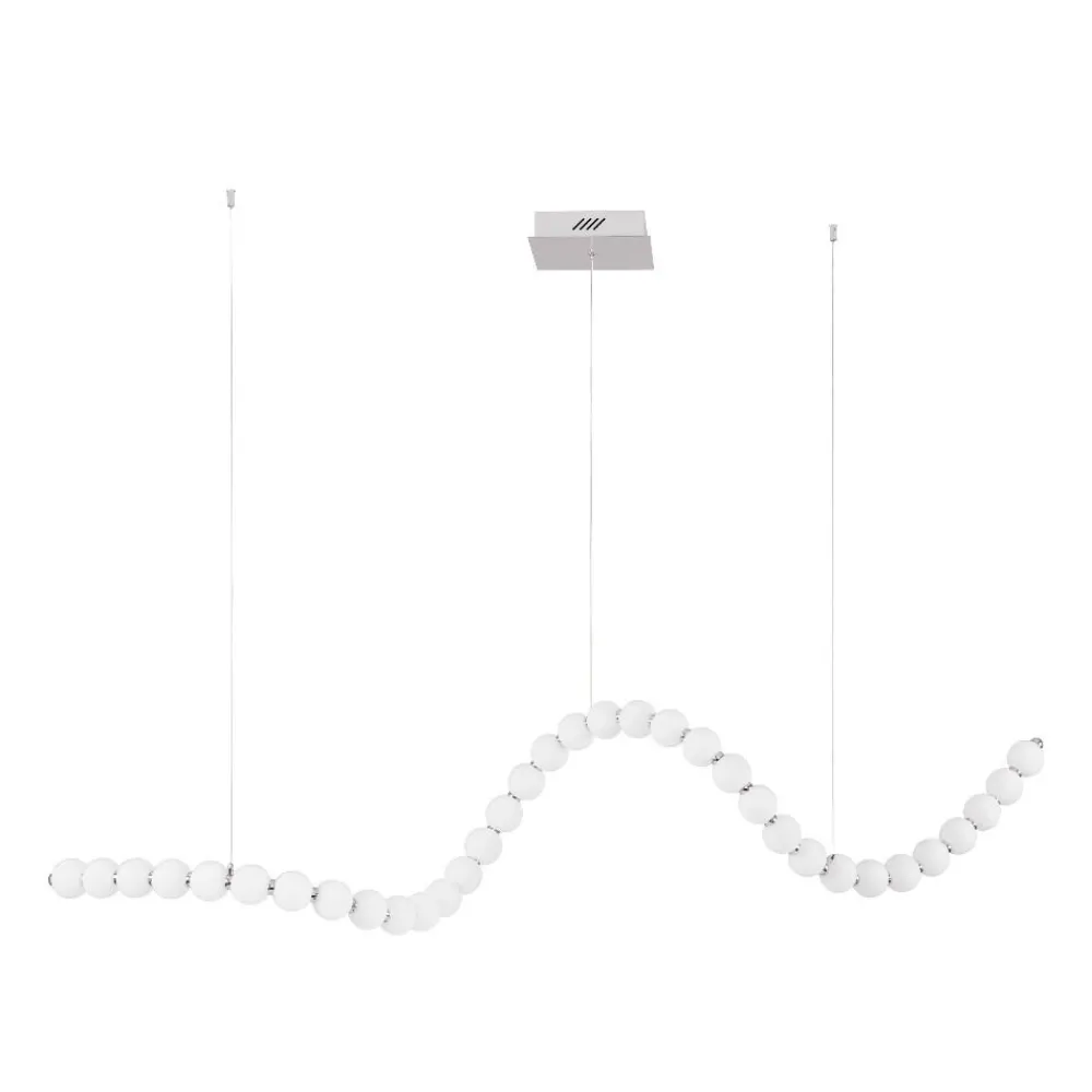 Lampadari Moderni-Selezionato da Mazzolaluce Lampadario design moderno cromo bocce vetro bianco opaco led 3000k dimmerabile