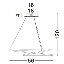 Lampadari Moderni-Selezionato da Mazzolaluce Lampadario design moderno cromo led 3000k per salotto