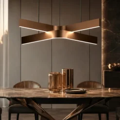 Lampadari Moderni-Eglo Lampadario design moderno folcino-z bronzo led rgb 2700k a 6500k controllo remoto app