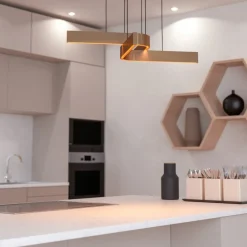 Lampadari Moderni-Eglo Lampadario design moderno folcino-z bronzo led rgb 2700k a 6500k controllo remoto app
