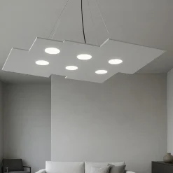 Lampadari Moderni-Top Light Lampadario design moderno grigio squadrato per soggiorno
