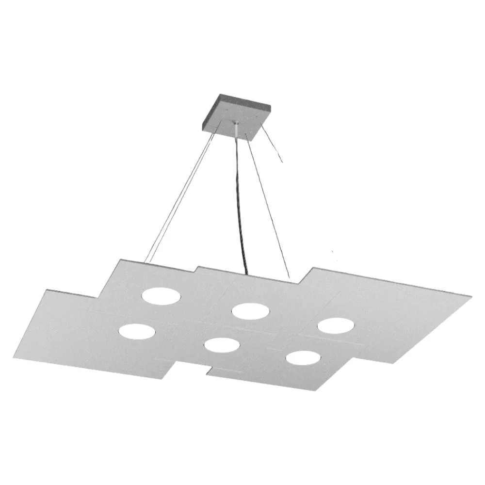 Lampadari Moderni-Top Light Lampadario design moderno grigio squadrato per soggiorno