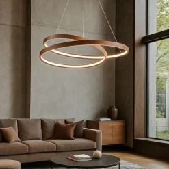 Lampadari Moderni-Perenz Illuminazione Lampadario design moderno led 70w cct ritmo cannella perenz