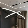 Lampadari Moderni-Selezionato da Mazzolaluce Lampadario design moderno led cerchi nero