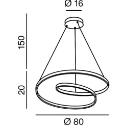 Lampadari Moderni-Perenz Illuminazione Lampadario design moderno led 70w cct ritmo