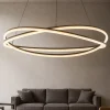 Lampadari Moderni-Selezionato da Mazzolaluce Lampadario design moderno led 68w 3000k nero dimmerabile con telecomando
