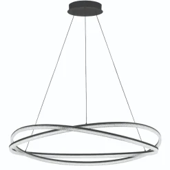 Lampadari Moderni-Selezionato da Mazzolaluce Lampadario design moderno led 68w 3000k nero dimmerabile con telecomando