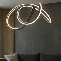 Lampadari Moderni-Selezionato da Mazzolaluce Lampadario design moderno led 60w 3000k dimmerabile mero