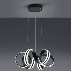 Lampadari Moderni-Selezionato da Mazzolaluce Lampadario design moderno nero led 38w 3000k dimmerabile per salotto
