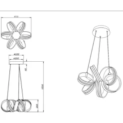 Lampadari Moderni-Selezionato da Mazzolaluce Lampadario design moderno nero led 38w 3000k dimmerabile per salotto