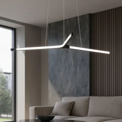 Lampadari Moderni-Selezionato da Mazzolaluce Lampadario design moderno nero led 45w 3000k per soggiorno
