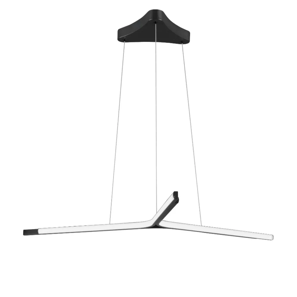Lampadari Moderni-Selezionato da Mazzolaluce Lampadario design moderno nero led 45w 3000k per soggiorno